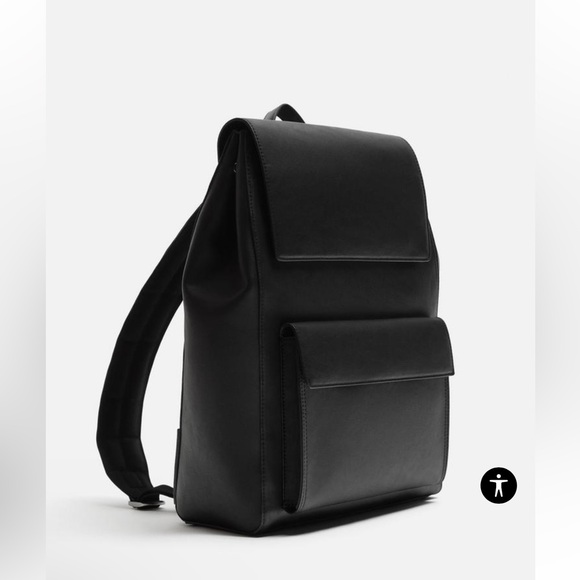 Zara FLAP BACKPACK NWT Monochromatic Main compartment with magnetic closure - Picture 4 of 7